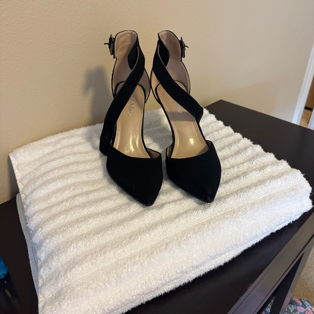 Bella Marie Black Strappy Heels